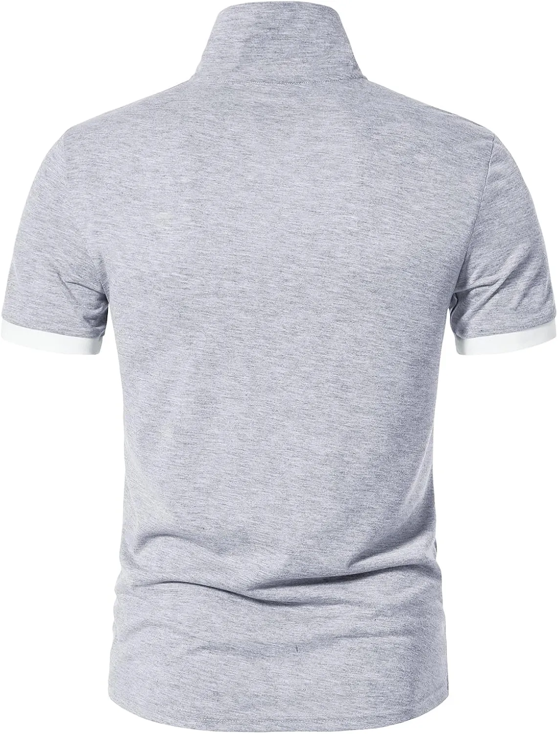 A WATERWANG Men's Short Sleeve Polo Shirts, Slim-fit Cotton Golf Polo Shirts Basic Designed