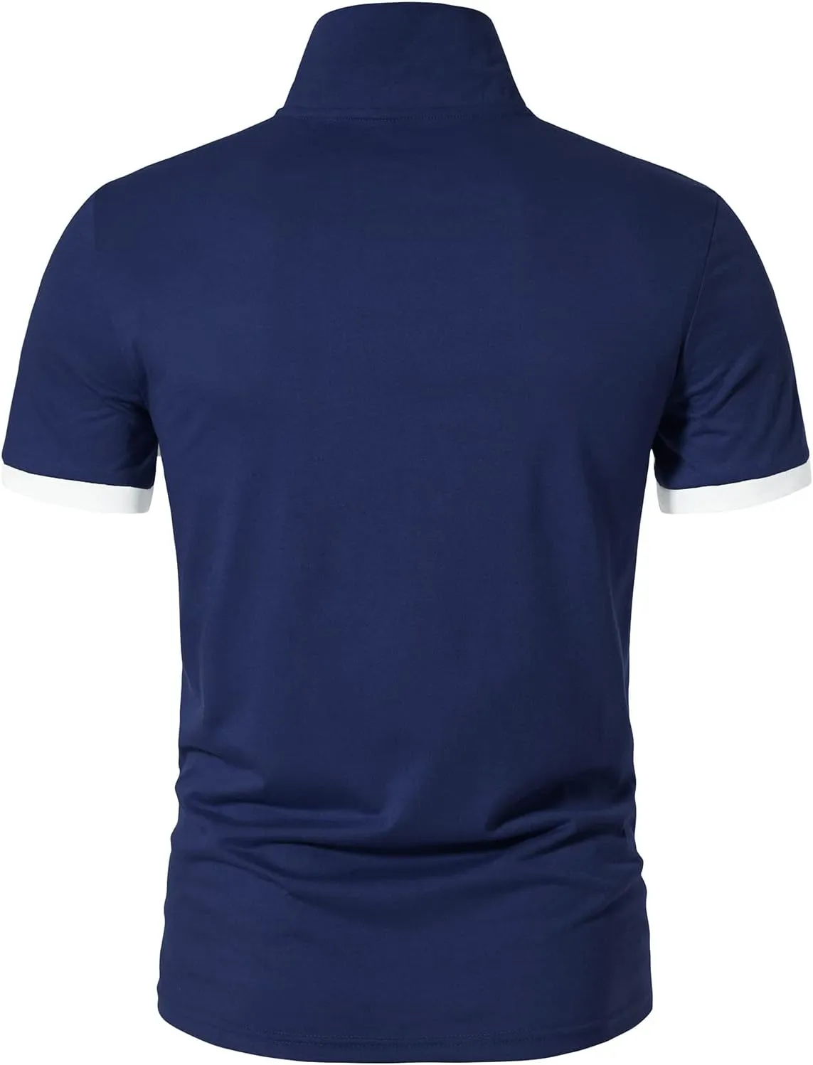 A WATERWANG Men's Short Sleeve Polo Shirts, Slim-fit Cotton Golf Polo Shirts Basic Designed