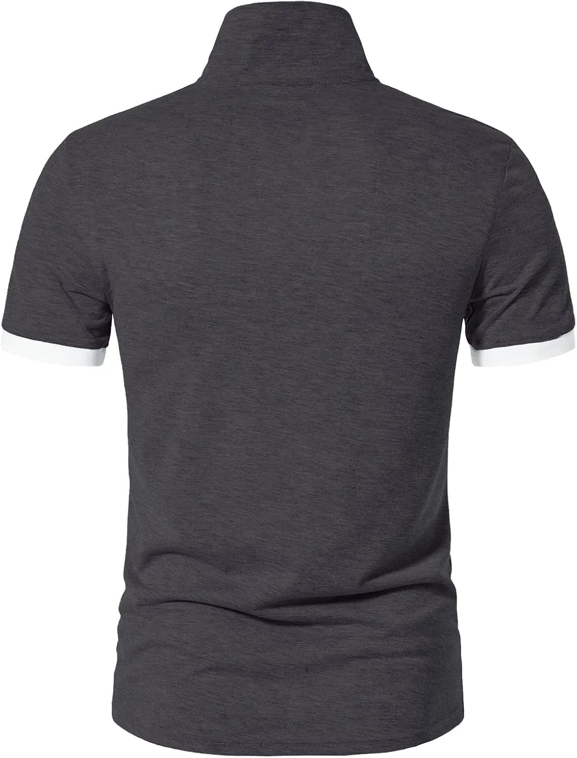 A WATERWANG Men's Short Sleeve Polo Shirts, Slim-fit Cotton Golf Polo Shirts Basic Designed