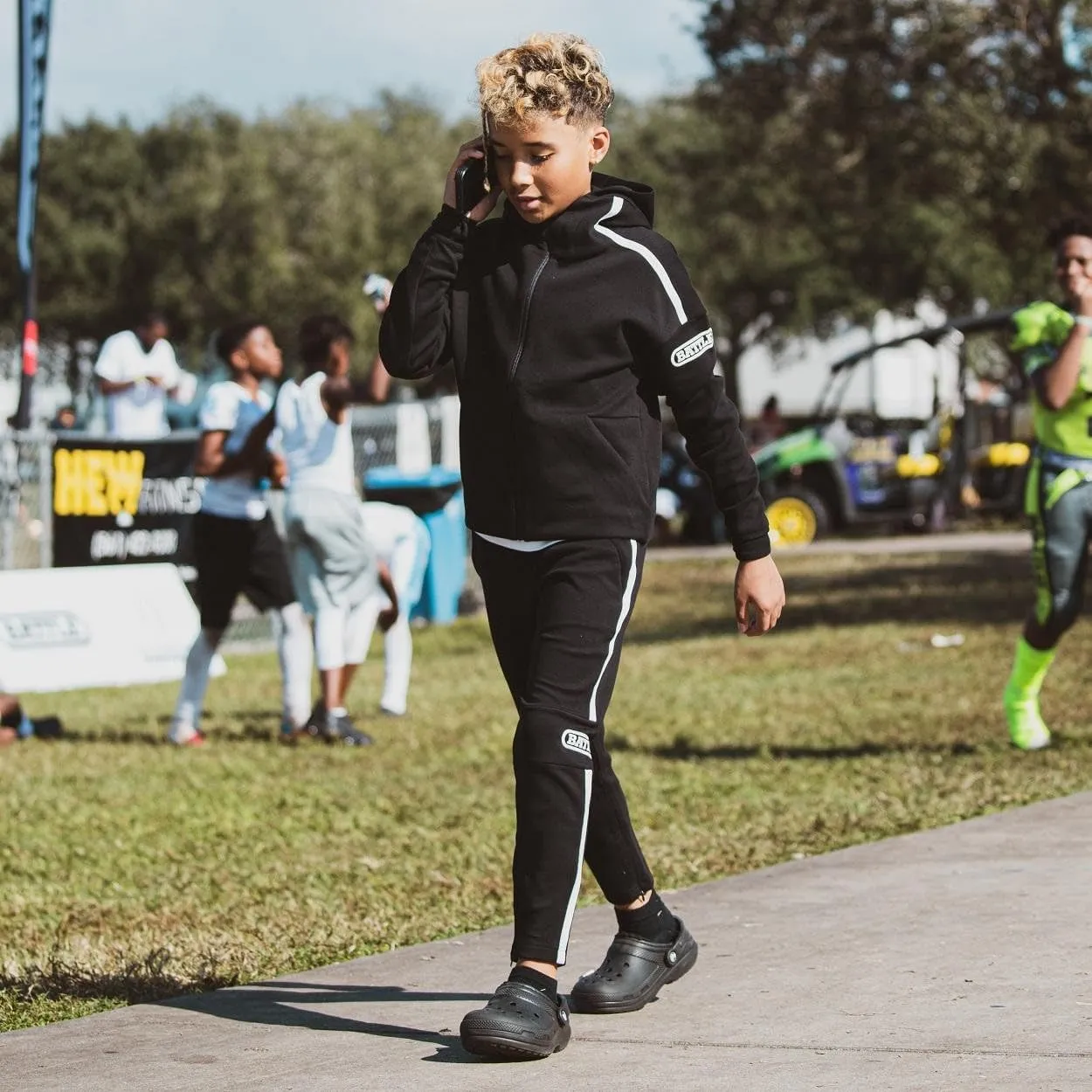 Battle Sports Dynamic Jogger 3.0 Pants, Quick-Drying, Performance Stretch Fabric, Zip Pockets, Drawstring Waist, Tapered Leg