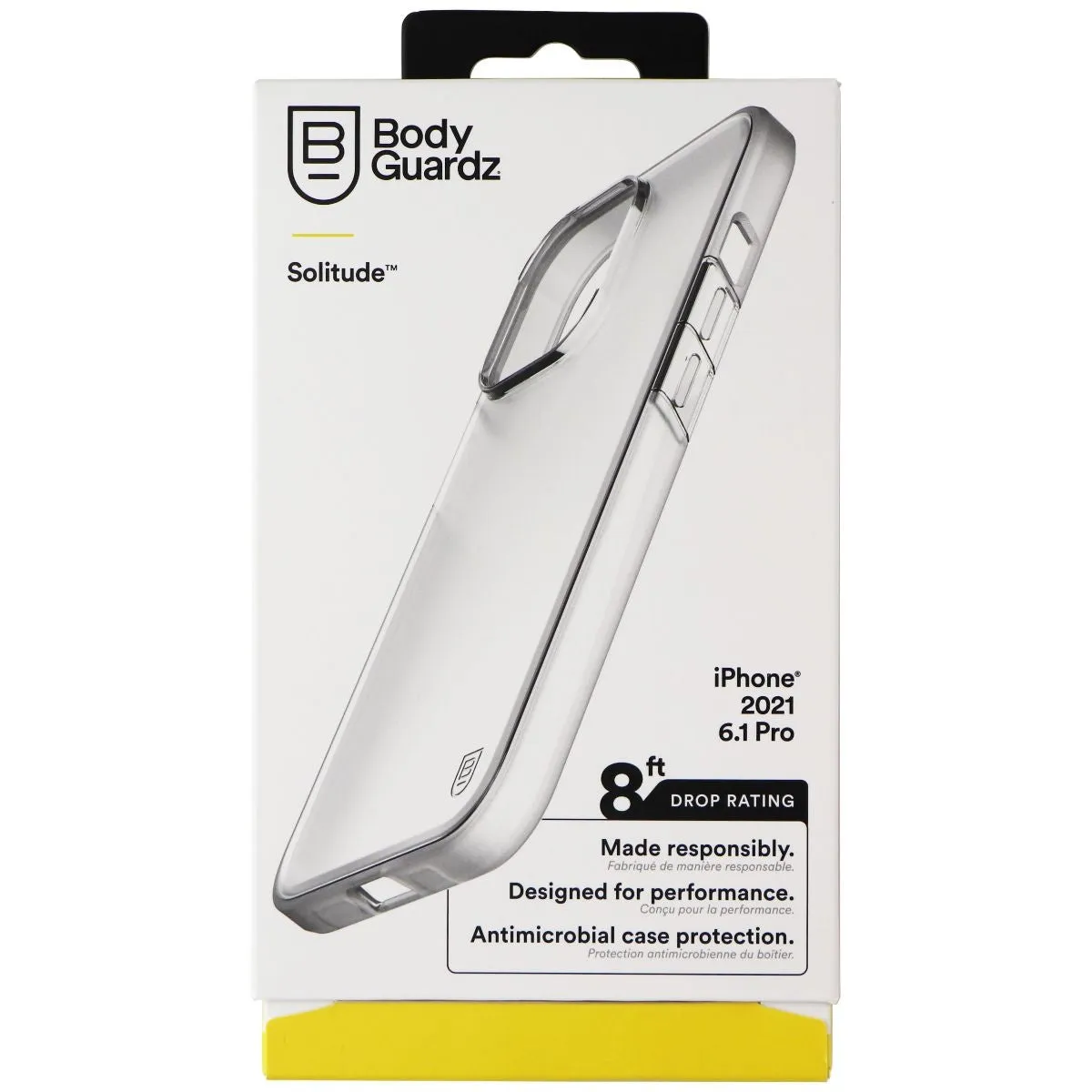BodyGuardz Solitude Series Gel Case for iPhone 13 Pro - Clear/Frost