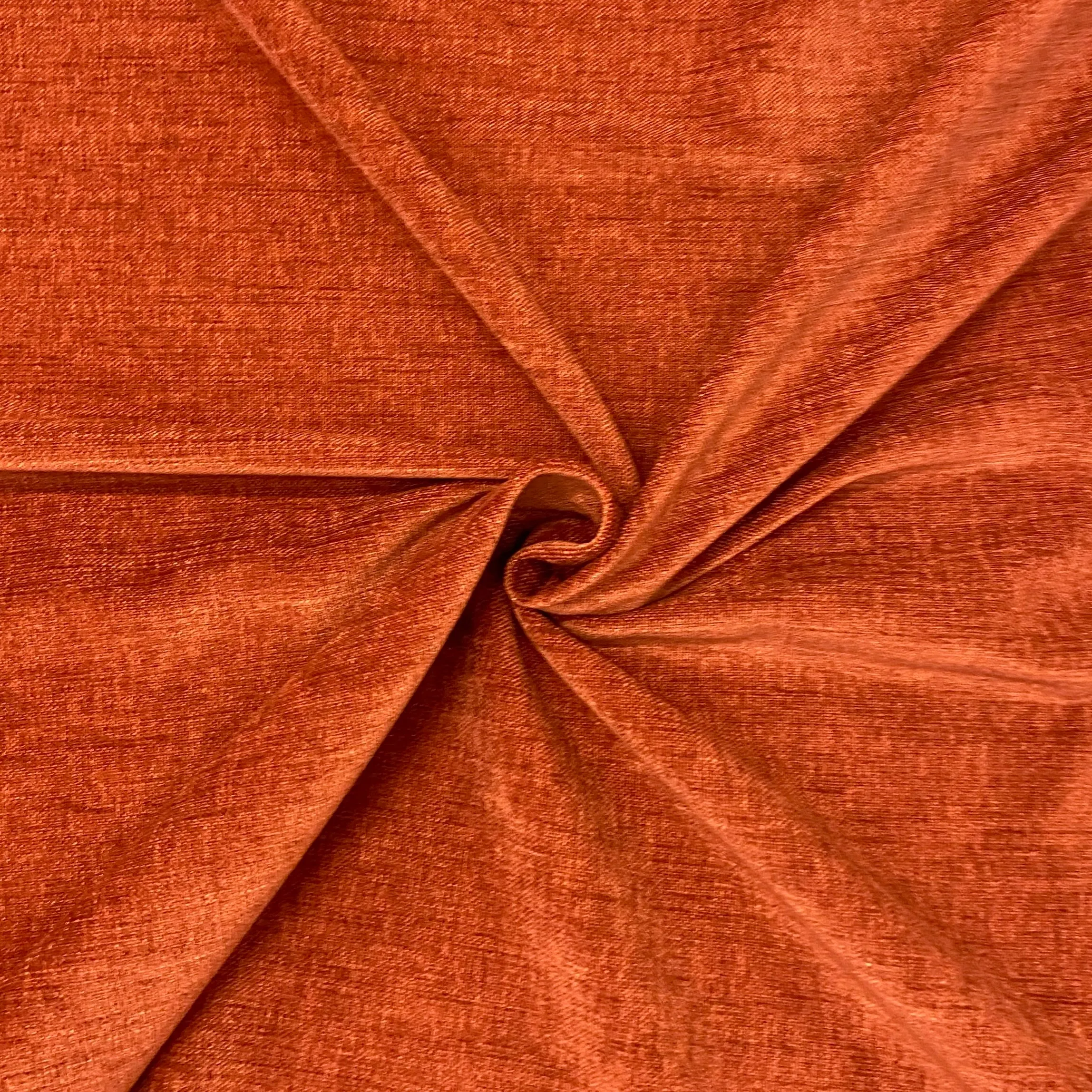 Burn Orange Mod Chenille Upholstery Fabric 54"