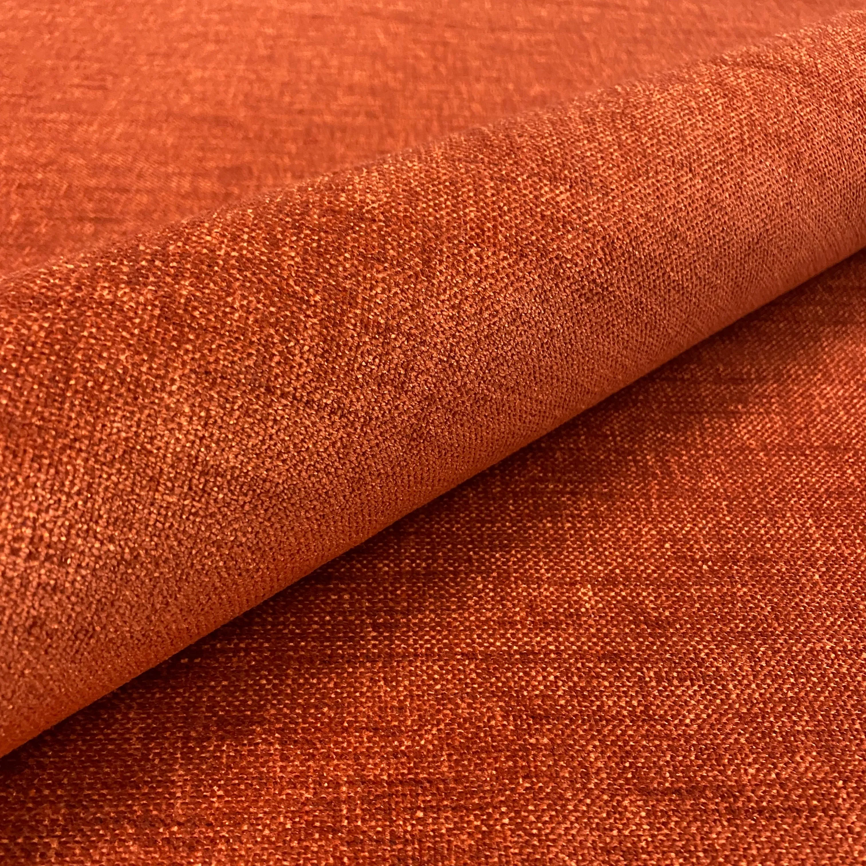 Burn Orange Mod Chenille Upholstery Fabric 54"