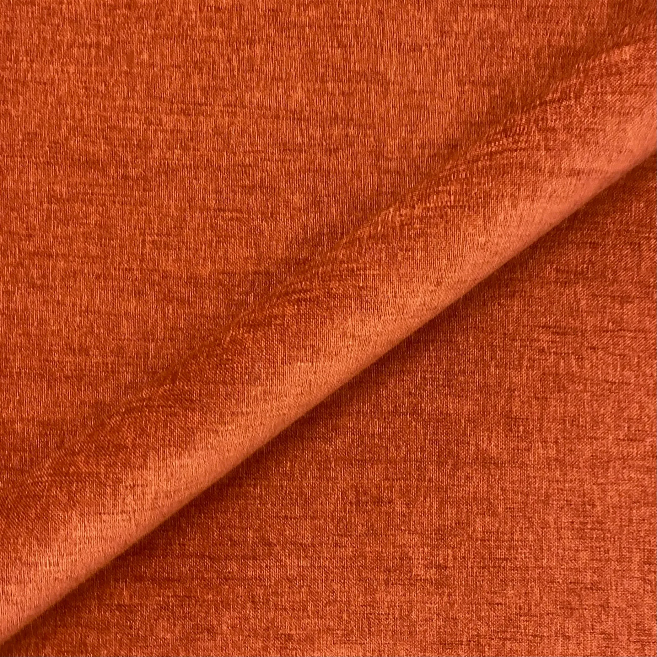 Burn Orange Mod Chenille Upholstery Fabric 54"