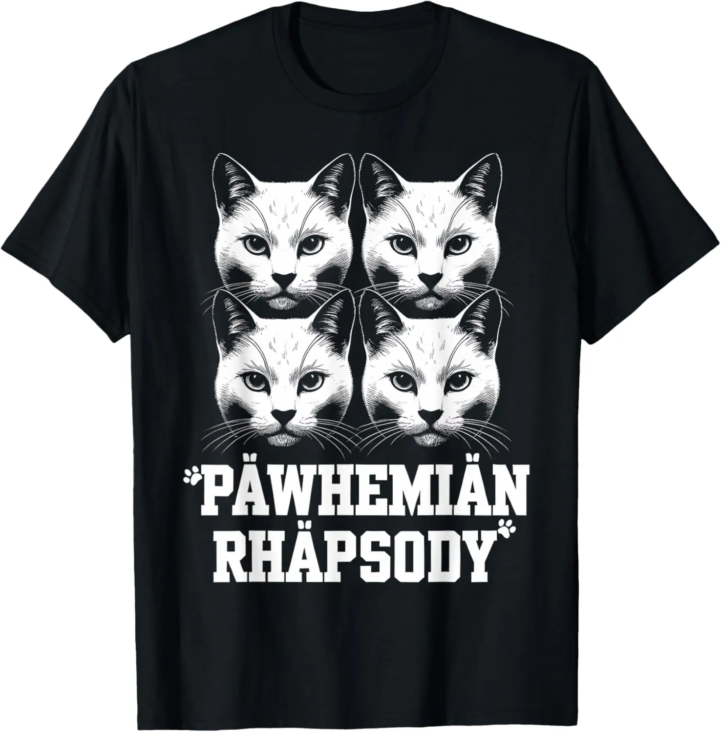 Cat Pawhemian Rhapsody Funny Kitten Owner Pet Lover Design T-Shirt