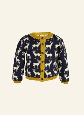 Children's Cardigan - Navy Reindeer