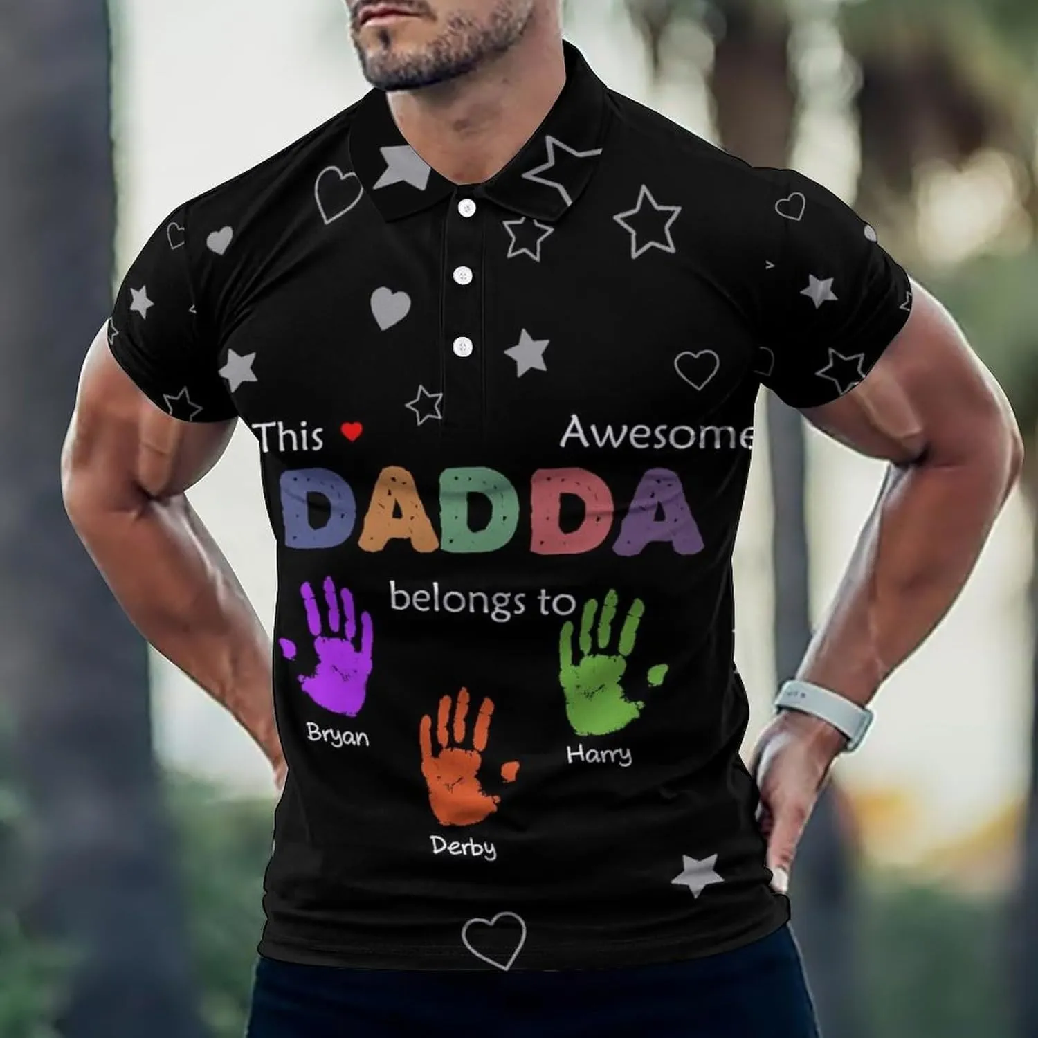 Custom Polo Shirts Design Your Own,Personalized Polo T-Shirt for Men,Customized Funny Golf Tee Shirt with Faces