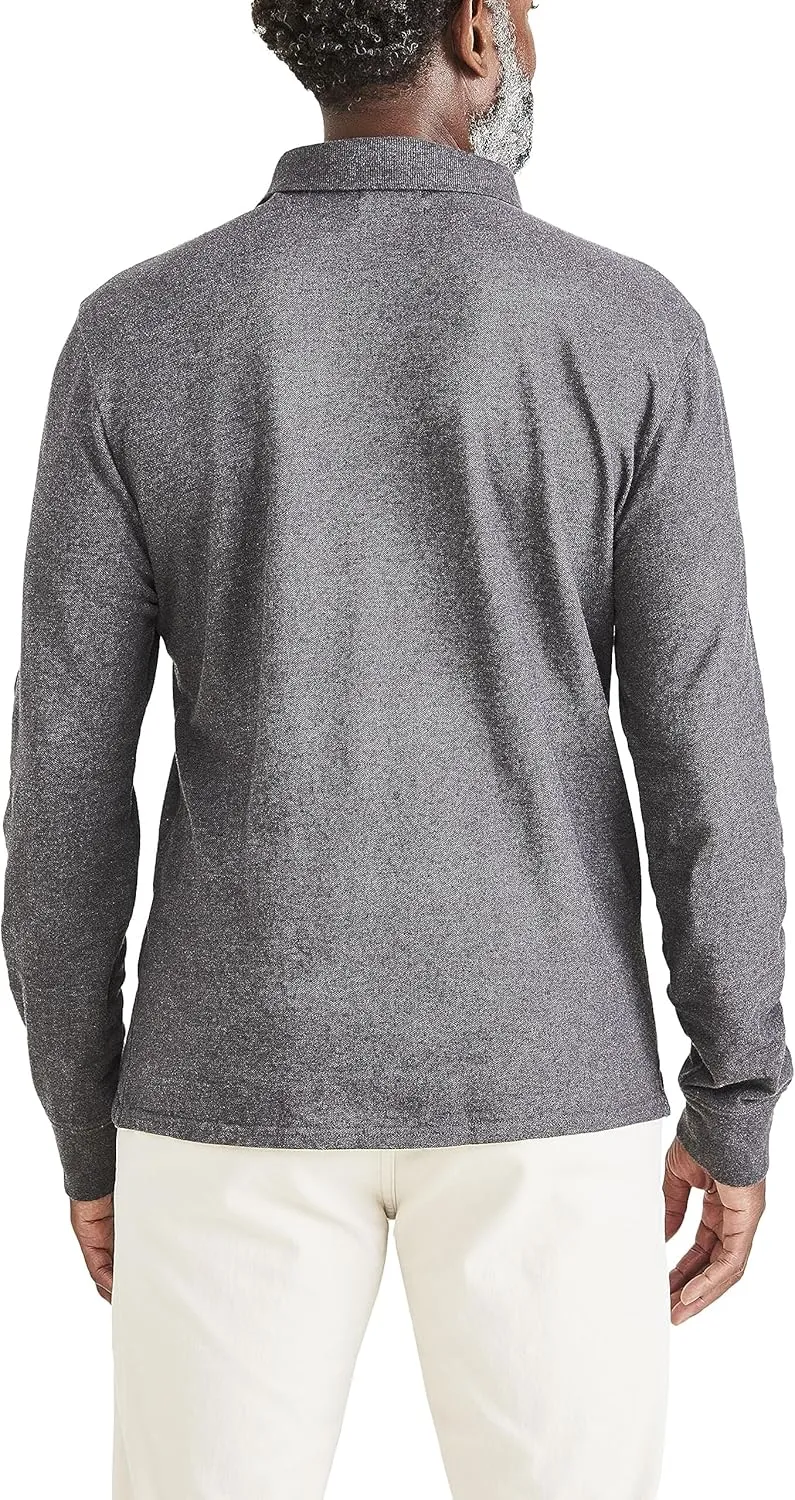 Dockers Men's Slim Fit Long Sleeve Performance Pique Polo