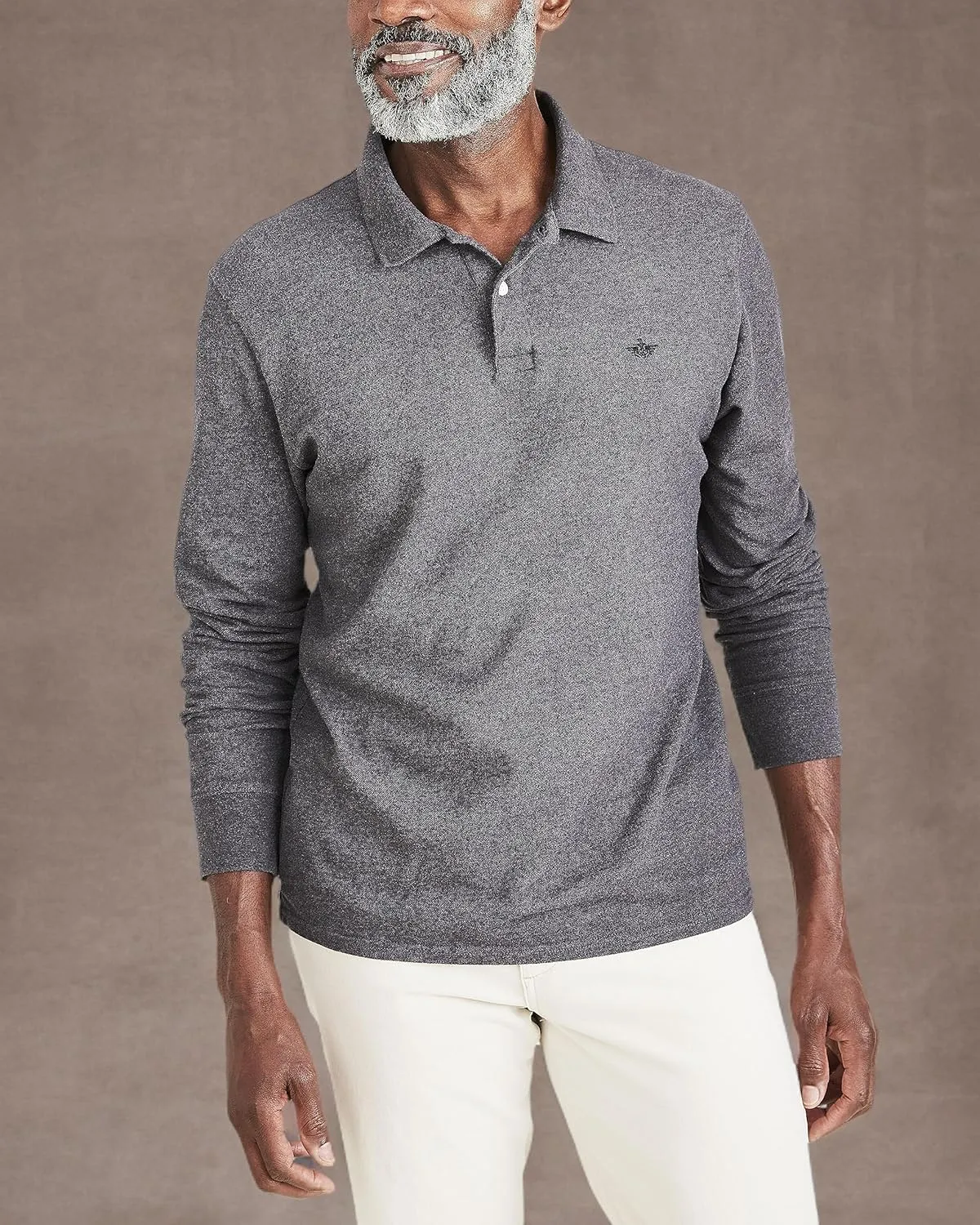 Dockers Men's Slim Fit Long Sleeve Performance Pique Polo