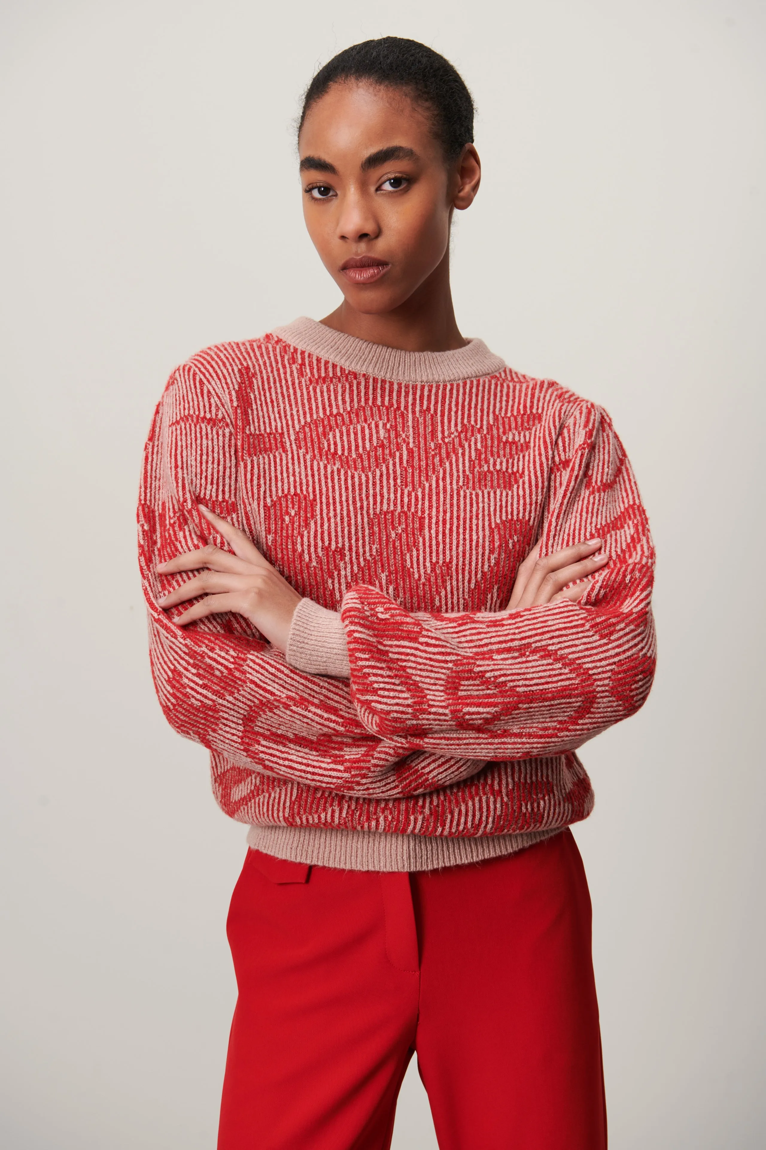 Grace  Pullover | Red Melange