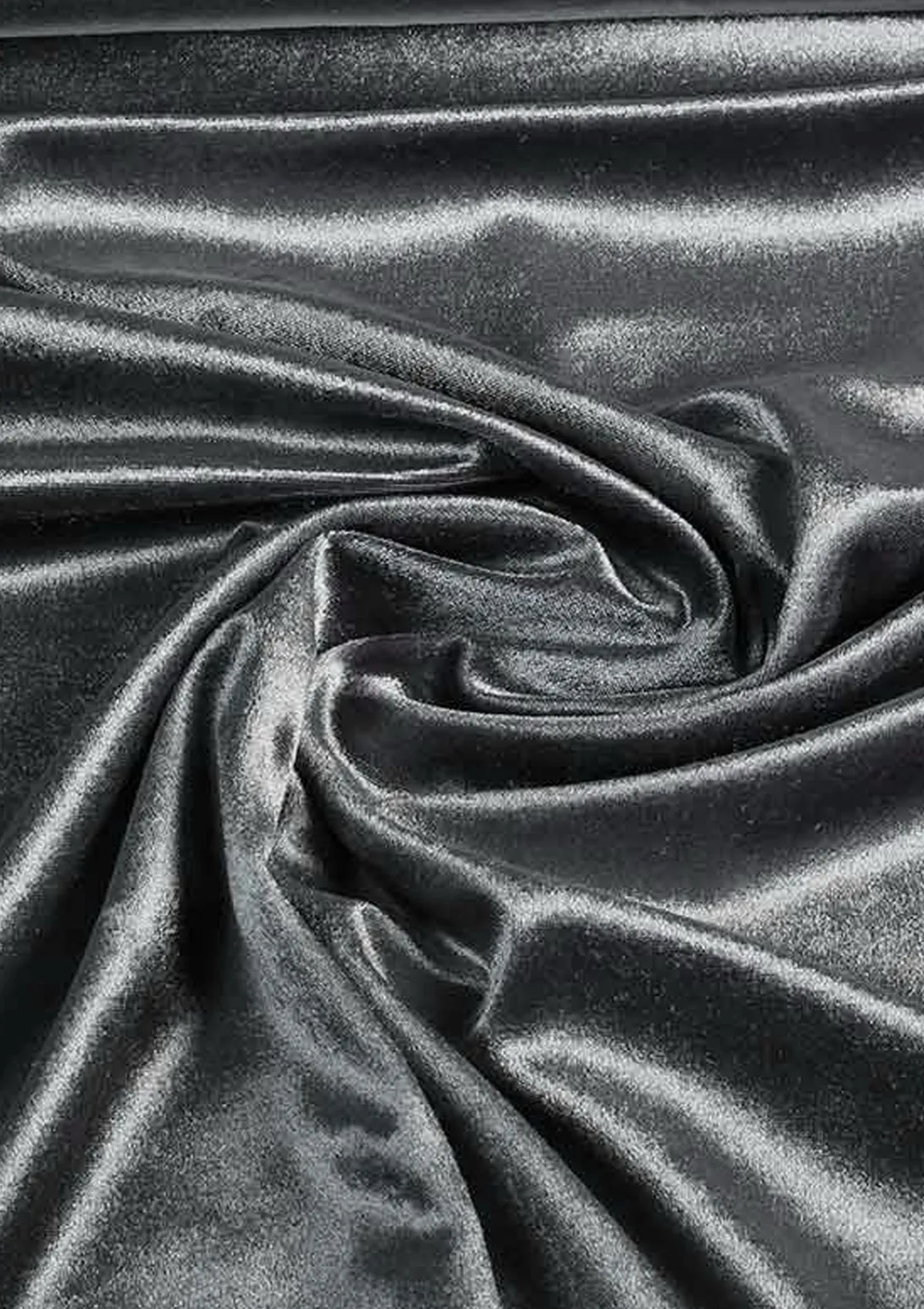 Grey Premium Velvet Gloss Finish Fabric 1-Way Stretch 60" for Soft Furnishing & Dress