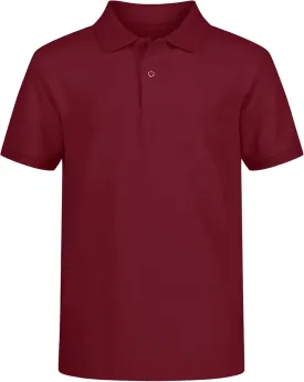 IZOD boys School Uniform Short Sleeve Polo Shirt, Button Closure, Comfortable & Soft Pique Fabric