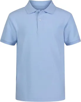 IZOD boys School Uniform Short Sleeve Polo Shirt, Button Closure, Comfortable & Soft Pique Fabric