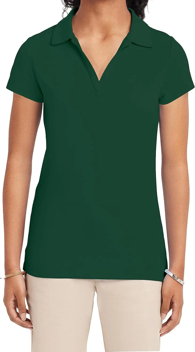 IZOD Juniors Uniform Short Sleeve Polo Shirt, Button Closure, Moisture Wicking Performance Material & Fade Resistant