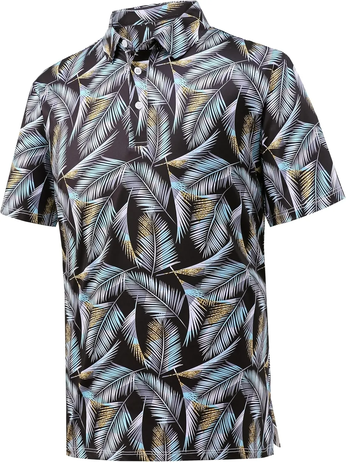 Mens Dry Fit Athletic Golf Polo Shirts Short Sleeve Moisture Wicking Performance Fabric