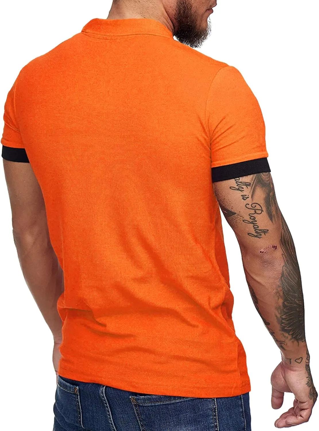 Men's Short Sleeve Casual Slim Fit Polo Shirts Basic Designed Classic Cut Cotton Shirts