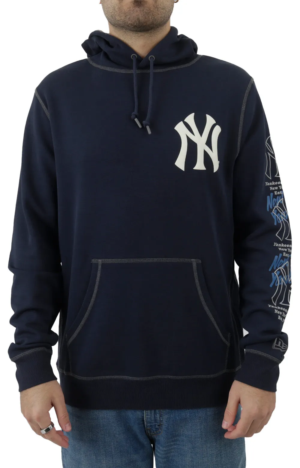 NY Yankees Split Design Pullover Hoodie