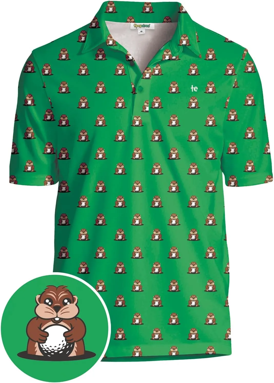 Tipsy Elves Men's Athletic Fit Golf Polo Shirt - Performance Golf Shirt for Men w/ 4-Way Stretch Moisture Wicking Fabric